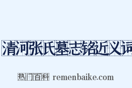 清河张氏墓志铭近义词是什么意思的图片